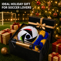 Ensemble de ballons de football en cuir PU personnalisé Aiju avec boîte cadeau, pompe et sac de transport - Durable et écologique pour la promotion de Noël