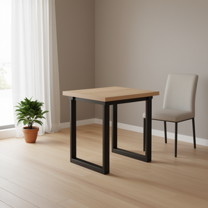 Square Pine Wood Dining <b>Table</b> 16 X 16 Inch Metal Legs Modern Minimalist Design Home Furniture - Product Image 2