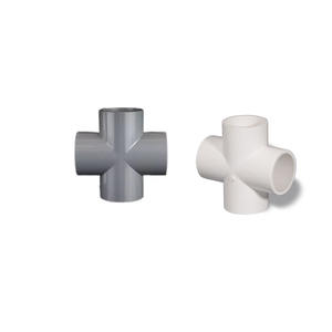 Connecteur <span class=keywords><strong>PVC</strong></span> blanc personnalisé à 4 voies - Raccord de tuyau à diamètre égal pour l'aquaculture, coude et té en <span class=keywords><strong>PVC</strong></span> - Product Image 6