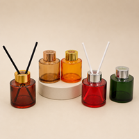 Bouteille diffuseur de parfum cylindrique en verre 100 ml avec bouchon à vis, couleur personnalisée, 100 pièces, pour diffuseur à bâtonnets domestique