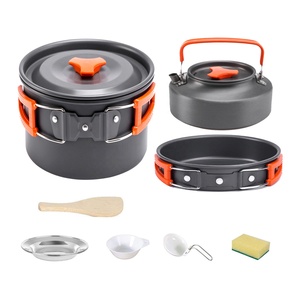 22 Pack Lichtgewicht Camping Keuken Koken Kookgerei Puinhoop Kit Met Aluminium Camping Potten En Pannen <span class=keywords><strong>Set</strong></span> Voor Outdoor Reizen - Product Image 1