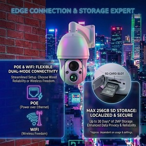Cámara PTZ Térmica Láser IR6 CMOS 4K con Zoom 30X, Visión Nocturna de Largo Alcance, NVR, Seguridad Industrial para Exteriores - Product Image 5