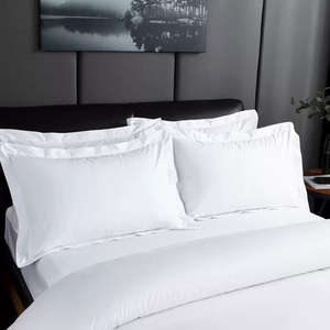 Mayorista Blanco Poliéster 5 <span class=keywords><strong>Estrellas</strong></span> Color Sólido Funda Nórdica 4 piezas Blanco Hotel Juego de Cama Mayorista - Product Image 5