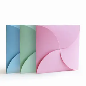 New Products Customized Petal Envelope High Quality Kraft Envelope Invitation Pochette Petal Fold Card Envelopes