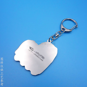 Porte-clés en alliage de zinc électroplaqué avec figurine de dessin animé en relief, taille et couleur personnalisées, cadeau d'affaires - Product Image 3