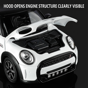 Modellino <span class=keywords><strong>Mini</strong></span> <span class=keywords><strong>Cooper</strong></span> S in Scala 1:18, Sedili Mobili, Porte, Cofano e Bagagliaio Apribili, Luci e Suoni, Auto in Metallo Pressofuso con Funzione Pull-Back, Decorazione - Product Image 4