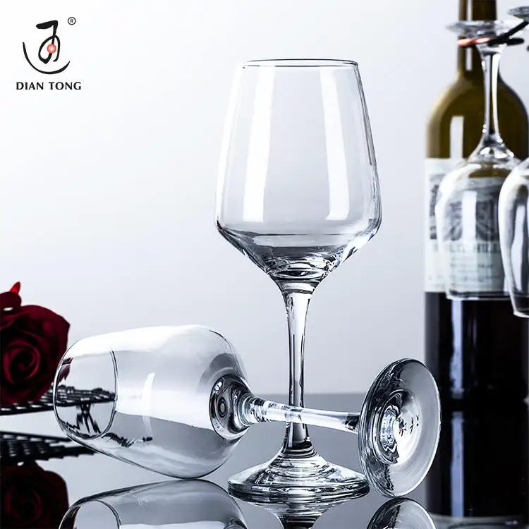 DianTong logo personalizzato stelo lungo di alta qualità bicchiere da vino trasparente calice da vino rosso bianco calice bicchiere da vino rosso per ristorante