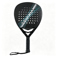Raquette de padel entièrement en carbone, qualité compétition, légère, poignée antidérapante