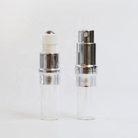 Atomiseur de parfum double extrémité en aluminium argenté de luxe, flacon de parfum à bille en verre de 10 ml, vaporisateur d'huile essentielle avec bille roulante