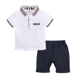 Ensemble de survêtements en coton pour enfants, t-shirts et pantalons de couleur unie pour bébés garçons, vente en gros de Chine - Product Image 1