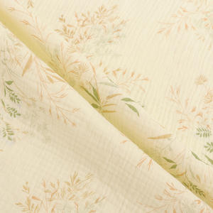 Tissu en mousseline de coton écologique, imprimé multicolore, <span class=keywords><strong>gaze</strong></span> froissée pour robes et jupes féminines, tissu léger et respirant - Product Image 2