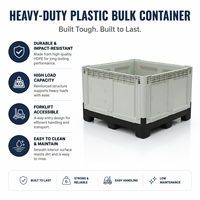 HUADING 1200*1000*810 mm Bac à Fruits en Plastique Pliable Recyclable HDPE pour Stockage Alimentaire