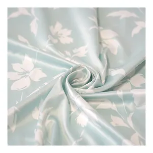 Custom Digital Printing Fabrics Women Silk Satin 100% Polyester Fabric Satin Floral Fabric For Clothes