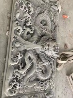 Grande sculpture murale en pierre naturelle antique de dragon chinois pour jardin extérieur, décoration, sculptures à vendre