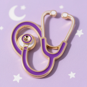Produttore personalizzato antico carino morbido duro Medico Design in metallo spilla stetoscopio Medico Medico infermiere per spilla da risvolto macchina Ena - Product Image 2
