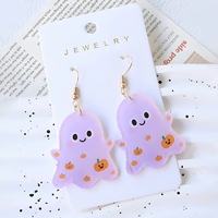 Halloween acrylique fantôme esprit chauve-souris goutte boucles d'oreilles pentagramme coloré mode pour les femmes à la mode accessoire Bijoux Bijoux