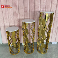 Socles cylindriques ronds en métal pour gâteaux de dessert, table pour décorations de mariage, événements, fournitures de fête