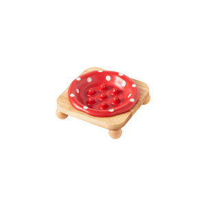Doe Pet Bol en céramique pour chien, design champignon rouge, pour alimentation lente, surélevé, personnalisable avec support - Product Image 5