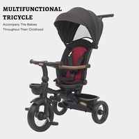 Tricycle pliant pour enfants, 3 roues avec poignée de traction détachable, trotteur de poussette tricycle 7 en 1 pour enfants