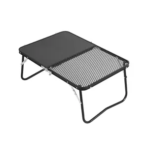 Meja piknik BBQ ringan portabel Mini, meja piknik berkemah berkemah rendah lipat bahan aluminium, meja piknik ringan model luar ruangan terlaris