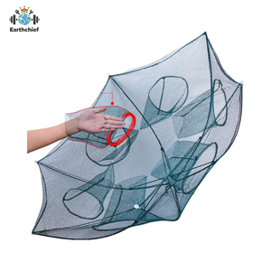 Nouveau filet de pêche pliable et portable en forme de parapluie pour eau douce, épais, pour attraper les écrevisses et crevettes, piège-cage en <span class=keywords><strong>maille</strong></span> - Product Image 5