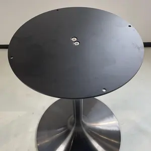 Base de mesa trumpeta de metal fundido para café, mesa lateral com pedestal de tulipa
