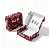 Boîte d'art de luxe bordeaux en carton ondulé personnalisée avec impression intérieure des instructions
