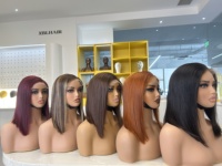 Perruque Bob en Cheveux Humains avec Fermeture en Dentelle 5x5, Qualité Salon, Prête à Porter, Pré-épilée, Coupe Droite, Vente en Gros