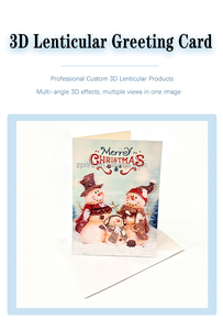 Cartes de vœux lenticulaires 3D en gros, cartes lenticulaires personnalisées imprimées, cartes de vœux et souvenirs 3D en relief pour Noël et les fêtes - Product Image 2