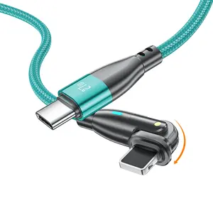 Neuankömmling 1M 2M PD 27W Schnell ladung 180 Grad drehbarer USB-Datenkabel Typ C zum Ladekabel für iPhone