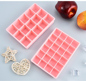 15-24-Cell Eco-Friendly Reusable <strong>Silicone</strong> Ice Cube Tray Lid Home Use Anti-Odor <strong>Antibacterial</strong> Fresh-Keeping Square Compartment - Product Image 5