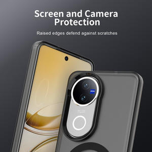 Coque de téléphone magnétique transparente en TPU souple givré pour VIVO S20 S19 V40 X200 Pro Mini V50, avec bordure surélevée et compatible charge sans fil - Product Image 4