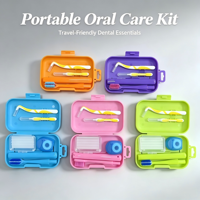 Kit de voyage orthodontique avec logo personnalisé, mini kit de soins bucco-dentaires portable avec accessoires de nettoyage pour appareils dentaires