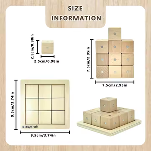 Holzbau steine für Kleinkinder Montessori Toys Pädagogisches Vorschul-Lernset für <span class=keywords><strong>3</strong></span>-jährige Kinder - Product Image 6