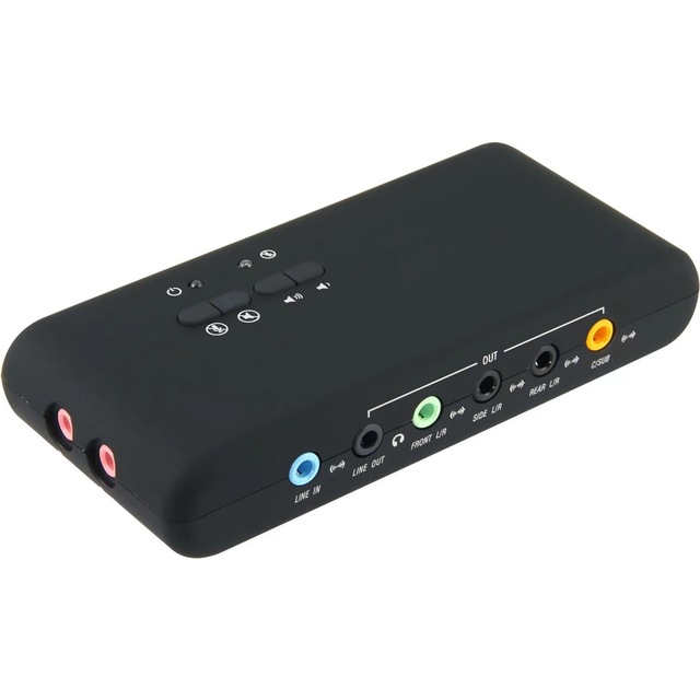 Stereo USB Optical Fiber Sound Card, True 8-channel Dual-microphone External Sound Card