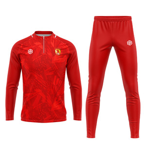 Survêtement de football respirant et chaud 100 % polyester, uniformes d'entraînement de club sublimés pour adultes, tenues de football personnalisées pour hommes, OEM - Product Image 4