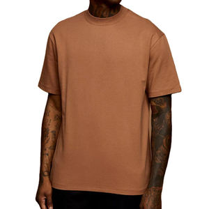 T-shirt Homme Oversize en Coton Uni à Épaules Tombantes, Col Rond Personnalisé, Style Streetwear, Coupe Boxy, Grammage Lourd - Product Image 3