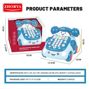 Zhorya tirer intelligent musical multi-fonction téléphone voiture jouets dessin animé bébé téléphone jouets avec musique - Product Image 5