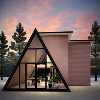 Casa Prefabricada Moderna 2025 con Estructura de Acero y Vidrio Triangular, Multiusos, para Jardín, Glamping, Oficina, Hotel de Ensamblaje Rápido