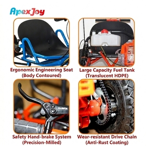 Go Kart Todoterreno ApexJoy <span class=keywords><strong>de</strong></span> 80cc y 2 Tiempos a Gasolina para Adultos, <span class=keywords><strong>Alquiler</strong></span> Comercial, Chasis Cortado con Láser CNC, 6 Amortiguadores, Soporte <span class=keywords><strong>de</strong></span> Motor Desmontable - Product Image 4