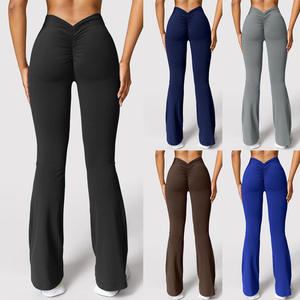 2025 Sports Hip Lifting <b>Yoga</b> <b>Flared</b> <b>Leggings</b> Athletic <b>Yoga</b> Tight Fitness Women Sportswear V Back Flare <b>Yoga</b> Pants - Product Image 2