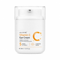 Crème Contour des Yeux Éclaircissante Anti-Âge à 5 Vitamines C et 8 Peptides, Élimination des Rides et Cernes, Produits de Soin de la Peau Marque Blanche