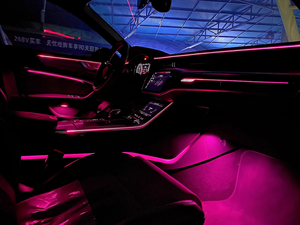 Lumière active SJC Car 64 couleurs pour <span class=keywords><strong>Audi</strong></span> A6L C8 2019-2024, éclairage LED intérieur, symphonie arc-en-ciel, éclairage d'ambiance A6, accessoires décoratifs - Product Image 4