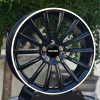 Jantes forgées sur mesure TITAN FORCE 19 20 21 22 pouces 5x112 5x130 noir mat avec bord poli compatibles Mercedes Maybach W221 W213 W447 C63S