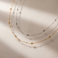 Collier en acier inoxydable plaqué or 18 carats avec chaîne et strass en forme de marquise, bijoux tendance pour fêtes et cadeaux – Grande Vente