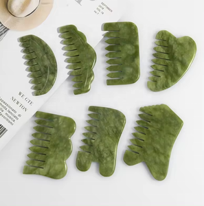 Yeşim taş masaj tarak geniş diş saç tarak gua sha kafa <span class=keywords><strong>scratcher</strong></span> masaj araçları cilt masaj araçları kazıma kurulu tüm vücut - Product Image 1