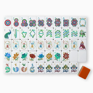 هالو ون - لعبة ماجونغ أمريكية مخصصة من 4 طبقات، 160 قطعة أكريليك بتصميم برتقالي محروق، قابلة للطي، فكرة هدية فاخرة وعصرية - Product Image 3