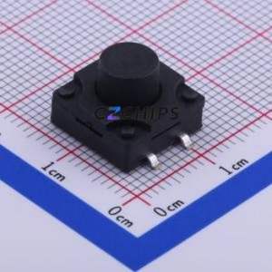 TS-FS1212T-C-K Tactile Switch SMD-4P,12x12mm Switch Single Pole Single Throw Round Button 2.6N Vertical Mount - Product Image 1