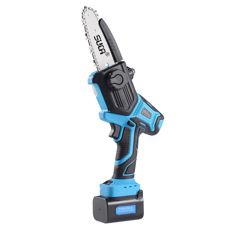 New Design DIY Home Tool Set Electric Branch Cutter Pruning Tool Battery Chainsaw Mini Power Saw Battery Chainsaw Pruner Blue