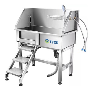 Bañera de lujo de acero inoxidable SS304 para perros de 34 "con <span class=keywords><strong>escaleras</strong></span> para Estación de lavado de gatos en el baño - Product Image 1